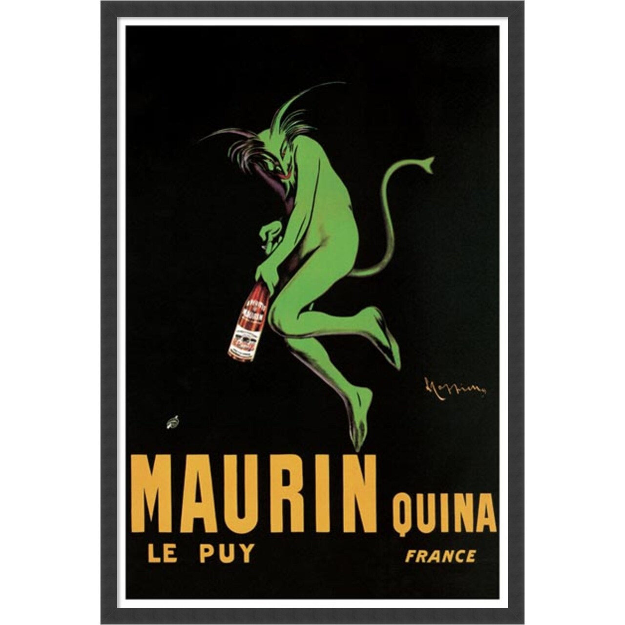 Amanti Art Maurin Quina 1920 ca by Leonetto Cappiello Framed Wall Art Print (25 in. W x 37 in. H), Simply Satin Black Frame